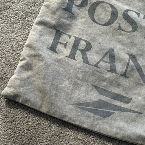 Postes France Canvas Leather Strap Mail Tote Bag Vintage Leather Straps - Picture 2 of 12